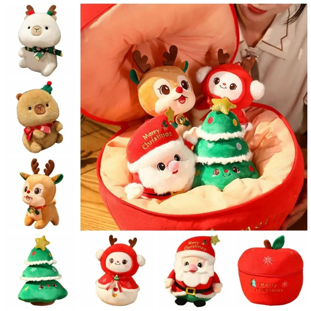 Decorazione natalizia Peluche ripiene natalizia Bellissimo albero di Natale Simpatico capibara bambola pupazzo di neve frutta della pace
