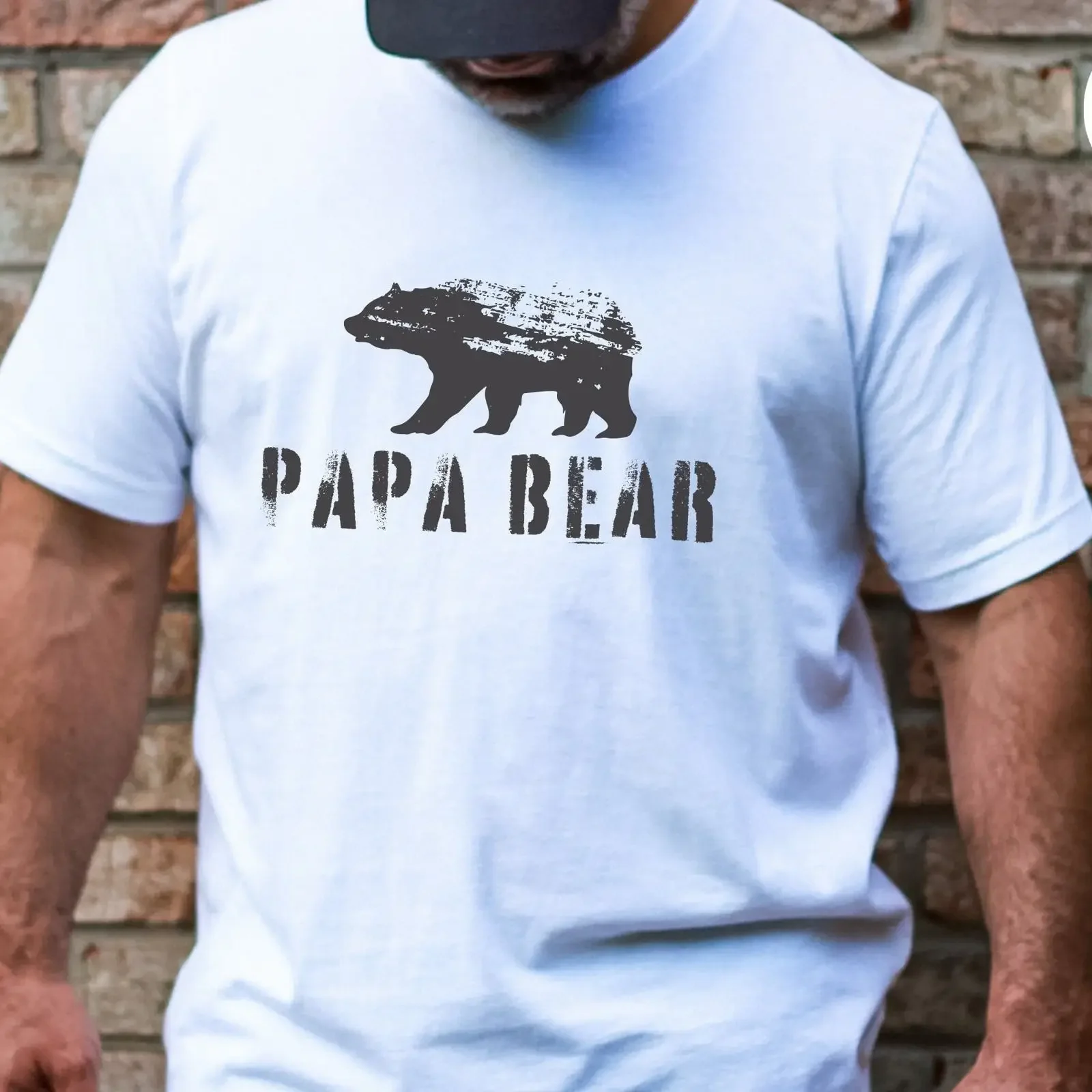 Rustic Papa Bear T Shirt Fathers Day  vintage Washed Stylish Comfortable homme Slightly Versatile Unisex designer clothes