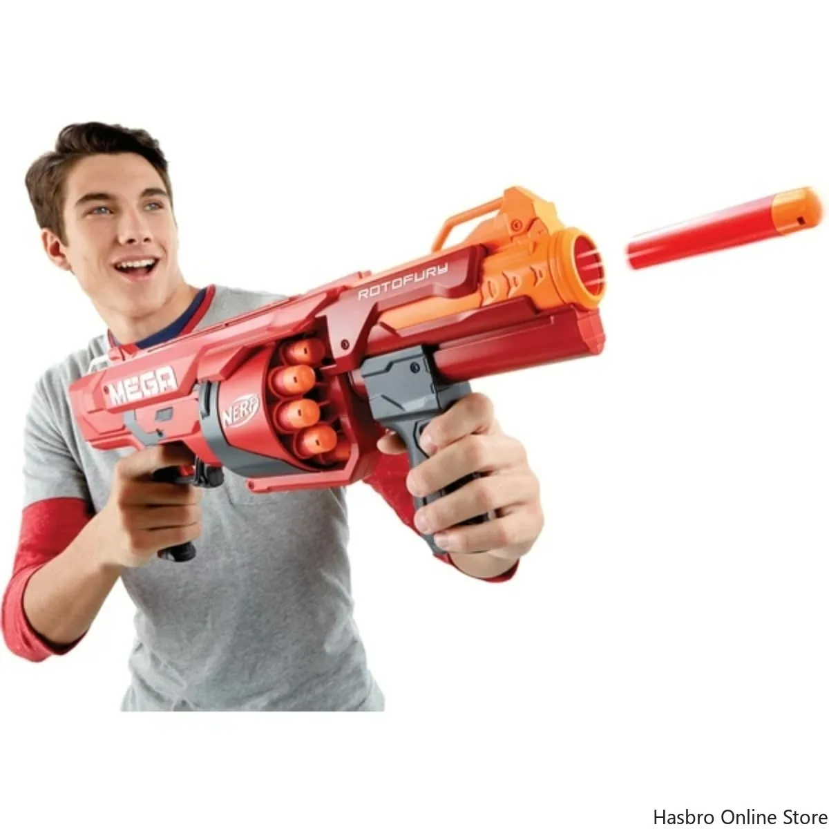 Hasbro NERF N-Strike Mega Series RotoFury Blaster with  10 Mega Whistler Darts