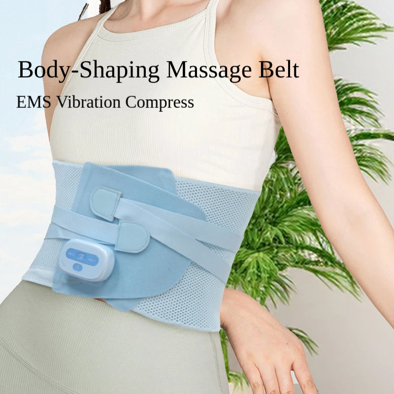 Body-Shaping Massage Belt Portable Lower Back Massager with 3 Adjustable modes Electric Fast Heating Waist Belt for Men Women