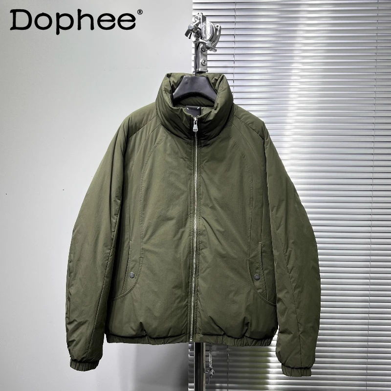 

2025 Men's Winter New Simple Stand Collar White Duck Down Warm Stand Collar Down Jackets Men's Fashion Versatile Comfort Coats