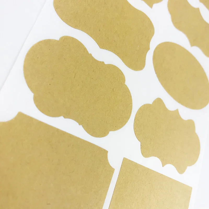 Kraft Paper Label Stickers 20/40/60 Pcs Fancy Labels Sticker Essential Oil Perfume Essence Lotion Cosmetic Cream Bottle Kraft