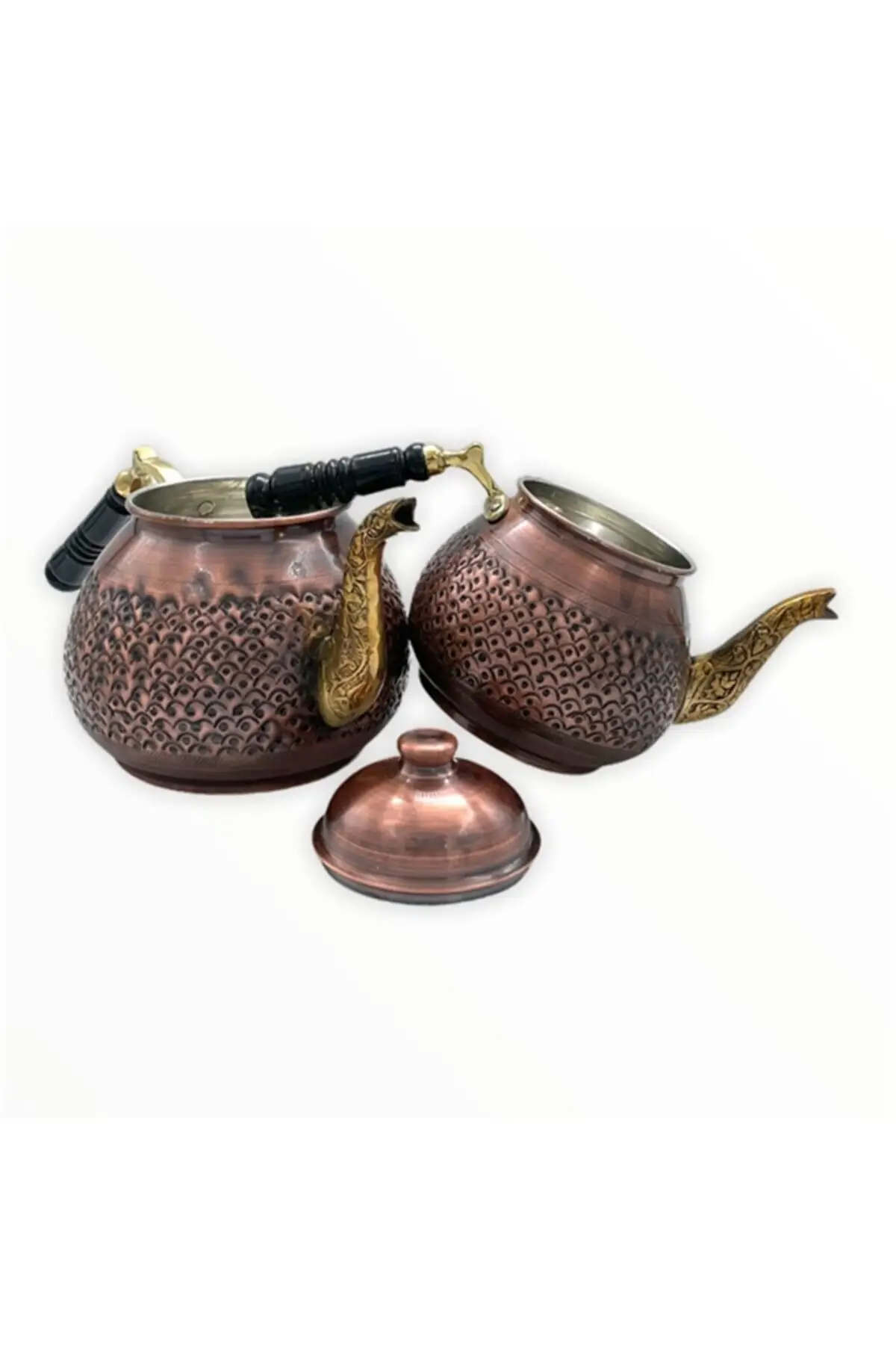 DOLBOVI copper teapot fish sequin patterned pen carved Cooper Tea Pots Handmade