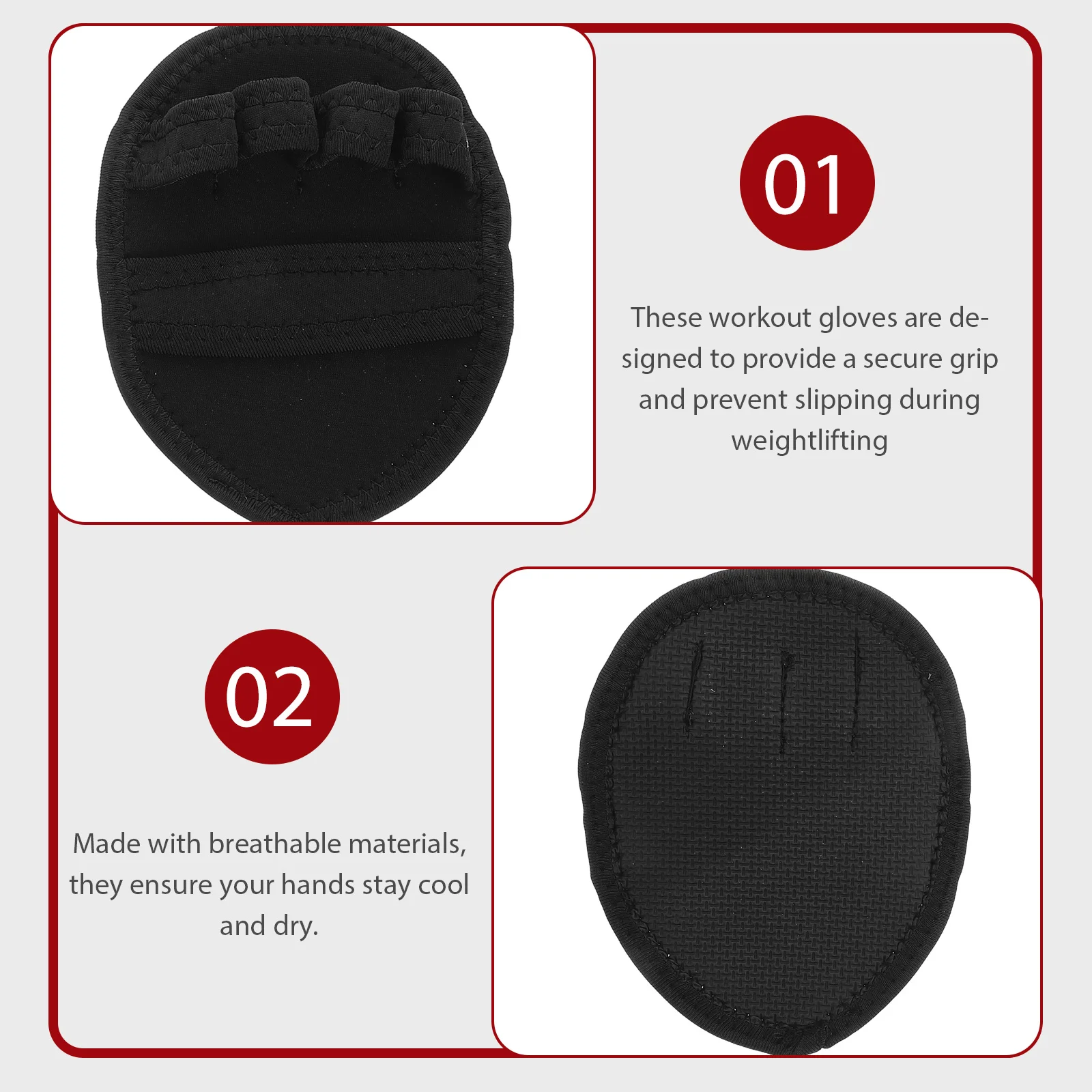 1 زوج مكافحة زلة قفازات رفع الأثقال تنفس تجريب قبضة دعم معدات الصالة الرياضية رفع والعتاد الرجال النساء اللياقة البدنية #4