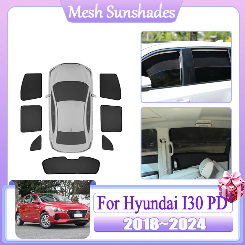 

Car Mesh Sun Shade For Hyundai I30 PD Hatchback 2018-2024 Magnetic Sunshade Window Heat insulation Anti-UV Sun Visor Accessories