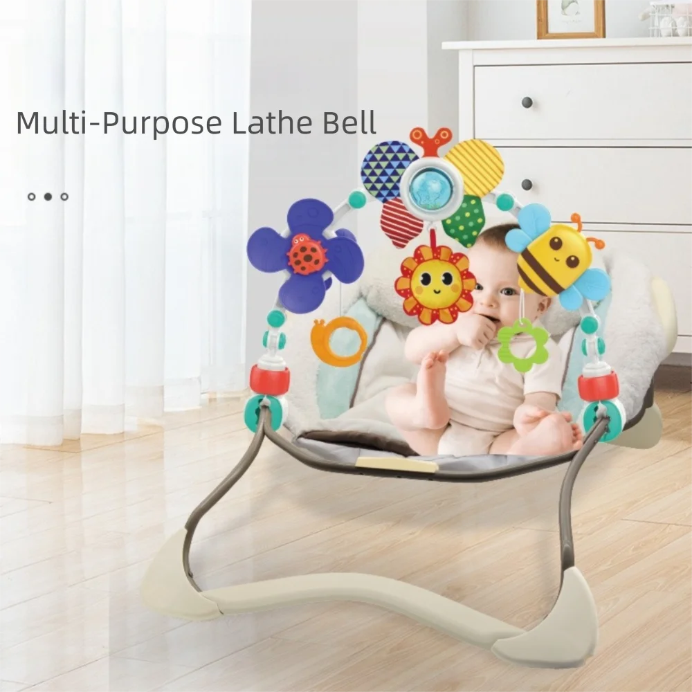 Campana de juguete colorida de alta calidad, arco para cuna, Clip de cama multiusos, juguetes colgantes, cochecito plegable