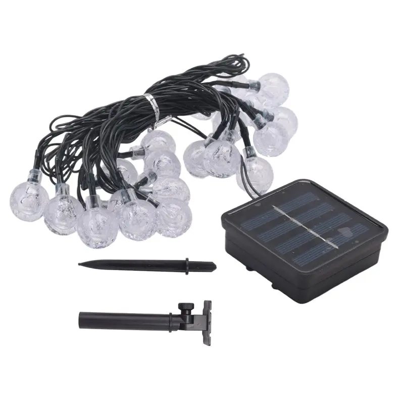 2025 Trend 1Set 8 Modes Solar Light Bulbs Crystal Ball 5M LED String Lights ABS For Christmas Party Outdoor Decoration