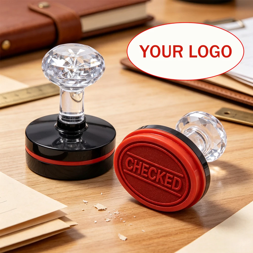 Personalized Oval Logo Ink Stamp Custom Text Self inking Stamp DIY Photosensitive Seal for Company Address & Name Business File