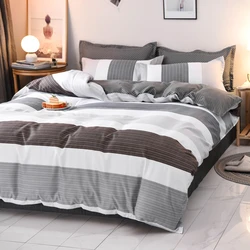 3PCS Geometric Duvet Cover Set Modern Classic Stripe Bedding Set Queen King Size Soft Comforter Cover with Double Sided Pattern