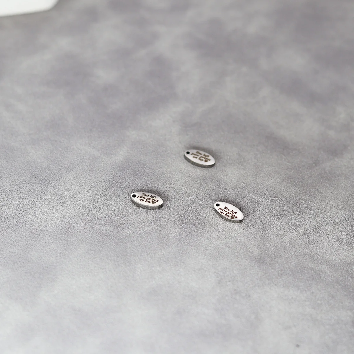 3Pcs/lot You Left Paw Prints On My Heart Laser Engraved Tiny Oval Stainless Steel Charm For Jewelry Making Necklace Diy