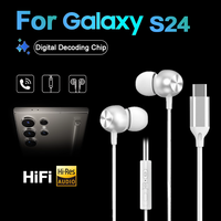 Type C 3.5mm Digital Decoding Wired Headphones HiFi High Quality Bass Earphone with DAC Mic For Samsung Galaxy S24 S23 S22 Ultra