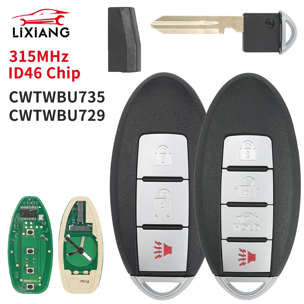 

LX CWTWBU729/735 315 МГц 46Chip ZCar дистанционный ключ для Nissan Tiida Teana Altima Maxima Armada Xtrail Pathfinder Rogue Versa juke