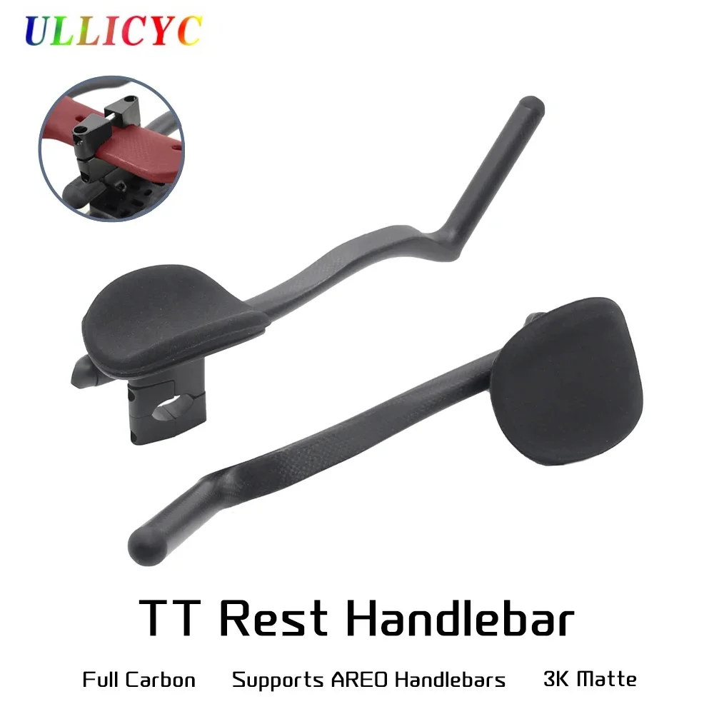 Road Bike Triathlon Time Trial For Aero Handlebar Extension TT Bar,35°/55° ,3K Full Carbon Bicycle Rest TT bar Oval clamp