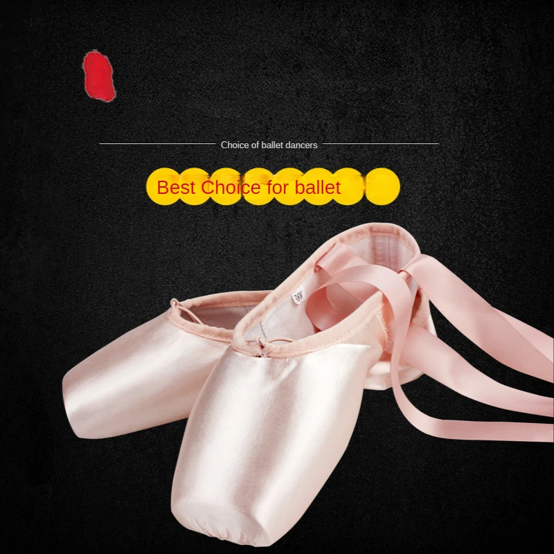 Professional Ballet Pointe Shoes Girls Ballerina Ballet Pointe Shoes Pink Red Women Satin Canvas Ballet Shoes For Dancing