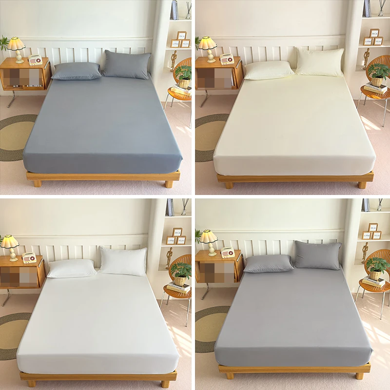 Einfarbige Matratzenbezüge, verstellbares, rutschfestes Bettlaken mit elastischem Band für Queen King 90/140/160 x 200 – Detail 5