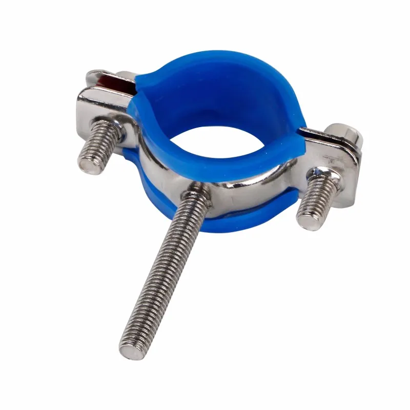 1Pcs M8 Screw Rod 50mm Fit 8-108mm OD Tube 304 Stainless Steel Pipe Hanger Bracket Clamp Suppoert Clip With Blue Case Homebrew