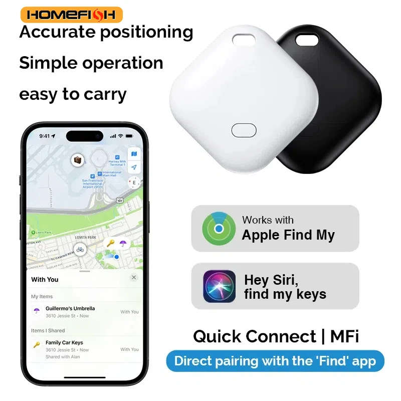 F2 Smart Bluetooth GPS Tracker, Trabalhar com Find My App ITag, Dispositivo Anti Lembrete Perdido, MFI Locator, Chave do carro, Pet, Crianças Finder