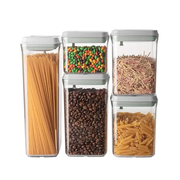 Plastic Kitchen Storage Containers Airtight Perfect For Food Storage Containers Square Mouth For Big Cereal Storage Containers