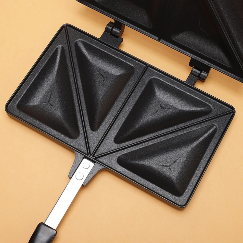 Sartén rectangular antiadherente para sándwich pan, sartén doble cara, bandeja para hornear sándwich