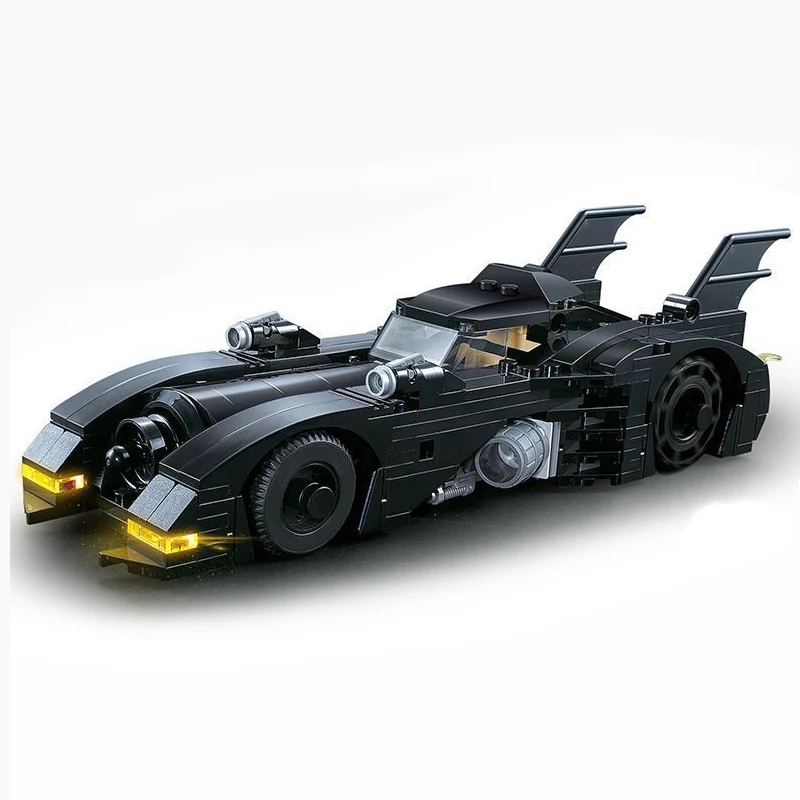 Hot Superhero Night Knight 1989 Batmobile Supercar Model Building Blocks Sets Classic Bat Motorcycle Chariot Toys Kids For Gifts