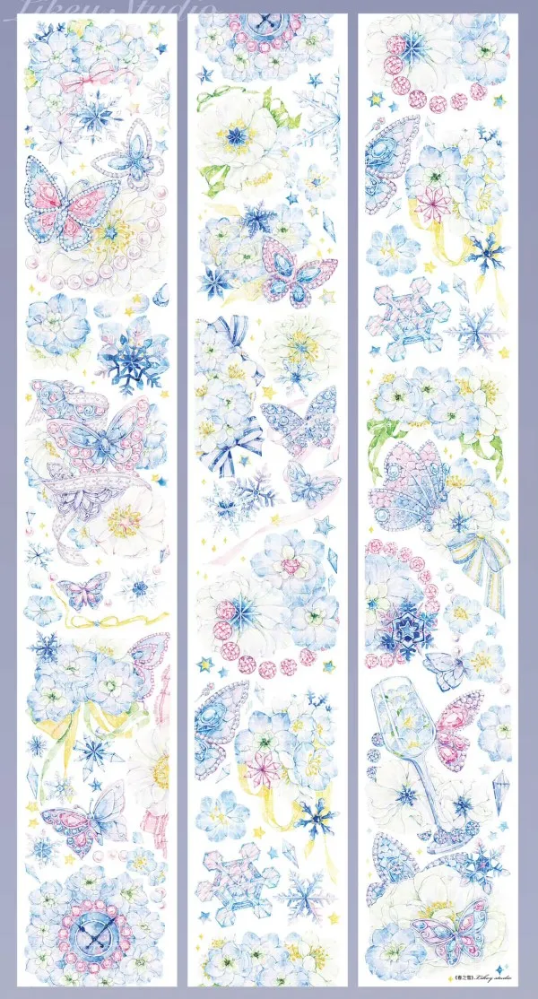 شريط واشي للحيوانات الأليفة بحلقة واحدة من likey / مجموعة ريش خفيفة / عطر زهرة ترفرف المروحة / ثلج الربيع / حلم العالم العائم #3