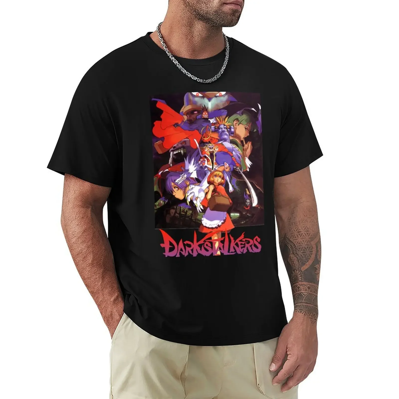 Darkstalkers - Vampire Savior - Dark Stalkers 3 T-Shirt anime quick-drying graphic t shirts luxury clothes men