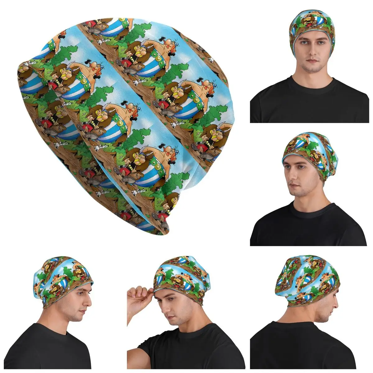 

Теплая вязаная шапка Asterix Obelix, шляпа в стиле хип-хоп, осенне-зимняя уличная шапка, шапки для мужчин, женщин и взрослых