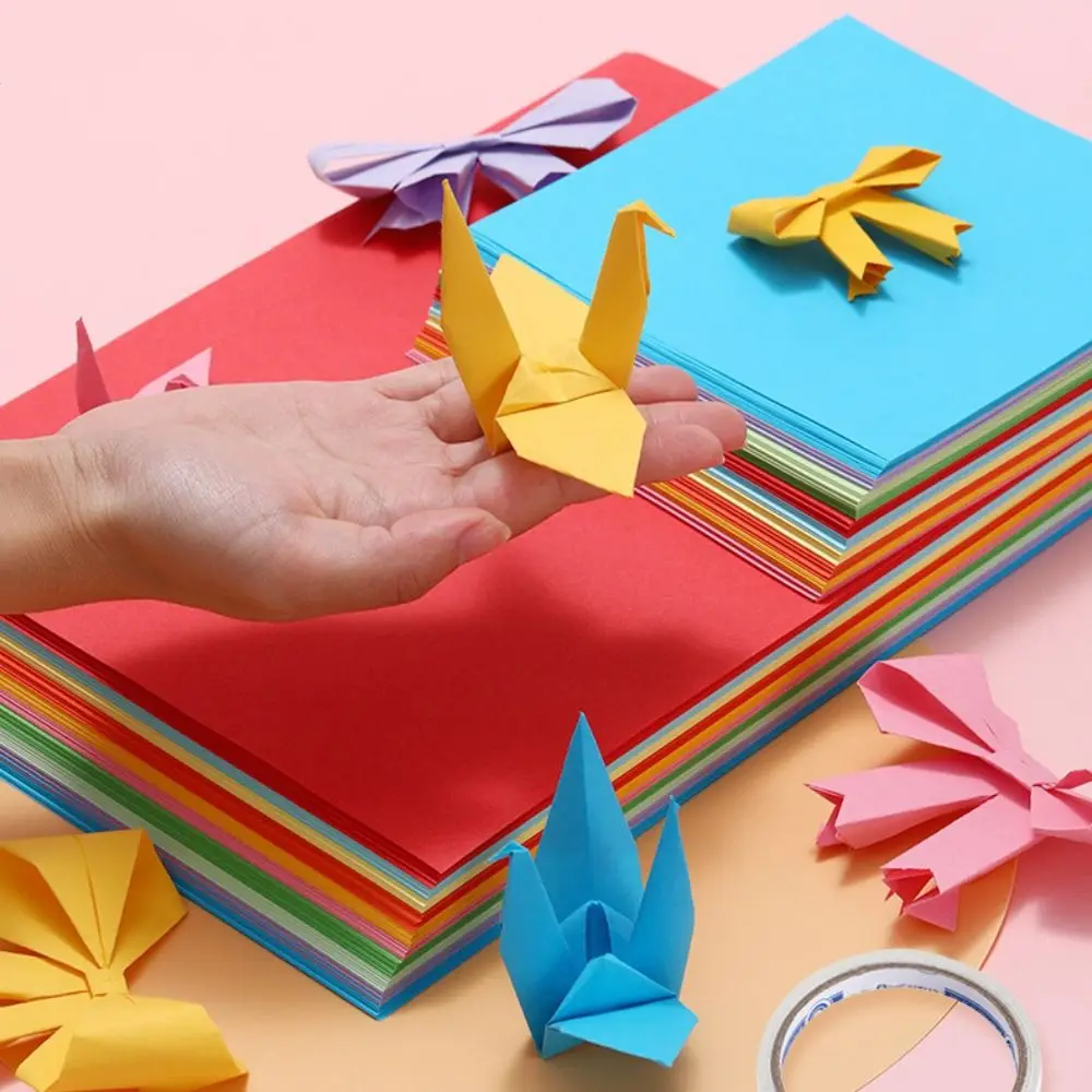50 Sheets A4 Handmade Colored Paper Set DIY 10 Colors Handmade Origami Montessori Handcraft Origami Handcraft Paper