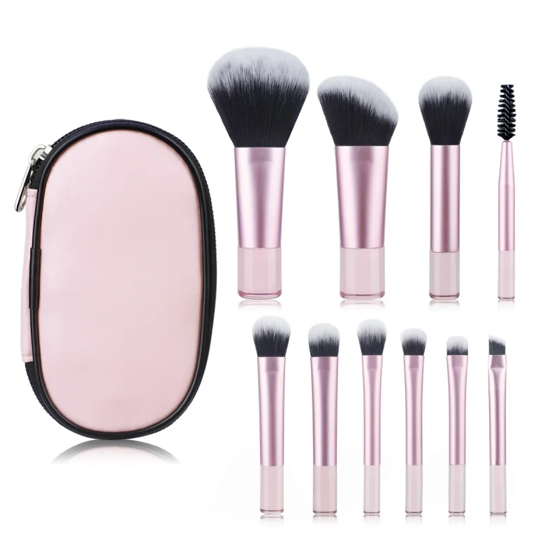 Portable10Makeup Brush Suit Cangzhou Soft Hair Powder Brush Eye Shadow Brush Novice Multifunctional Beauty Tools