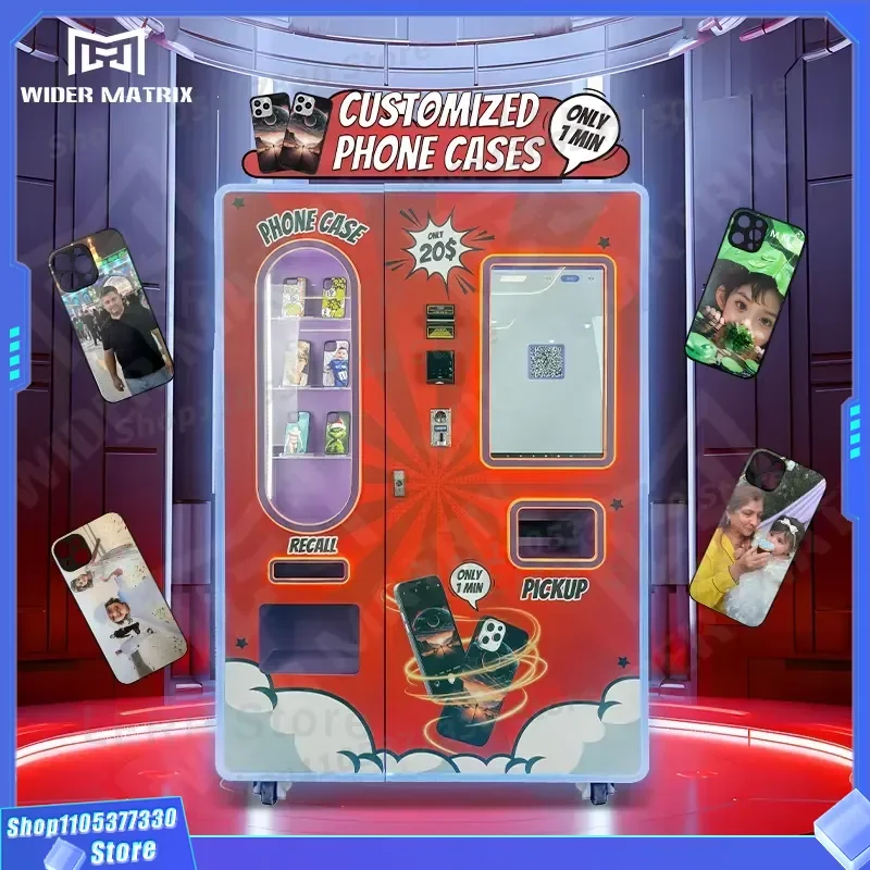 Smart DIY Phone Case Vending Machine Automatic UV Printer AI Self Service Kiosk for Custom Mobile Cover Printing Commercial