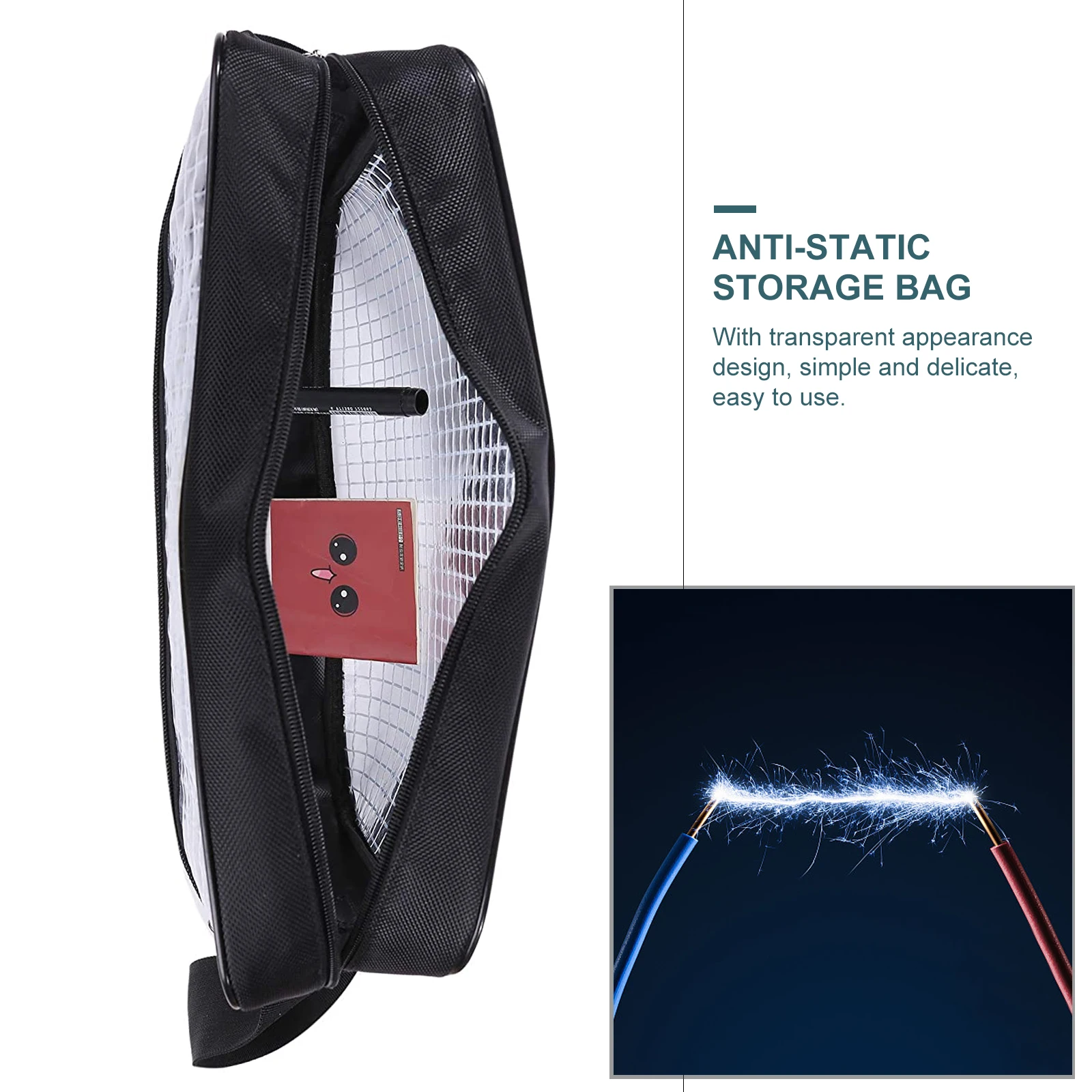 

Large -Shoulder Bag PVC Anti-Static Dust-Free Pouch Transparent Grid Crossbody Style Fashion Adjustable Strap Daily Use