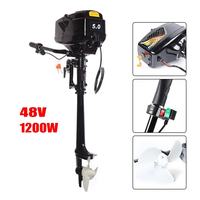 New Popular HANGKAI 1200W 48V DC Brushless Electric Outboard Motor Inflatable Fishing Boat Engine With Long Shaft