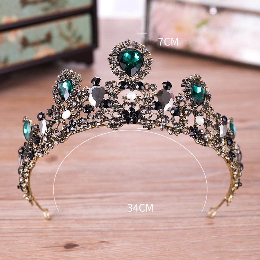 

Baroque Crown Retro Women Wedding Hair Accessories Elegant Rhinestone Bridal Tiara Headb Party Prom Special Occasion