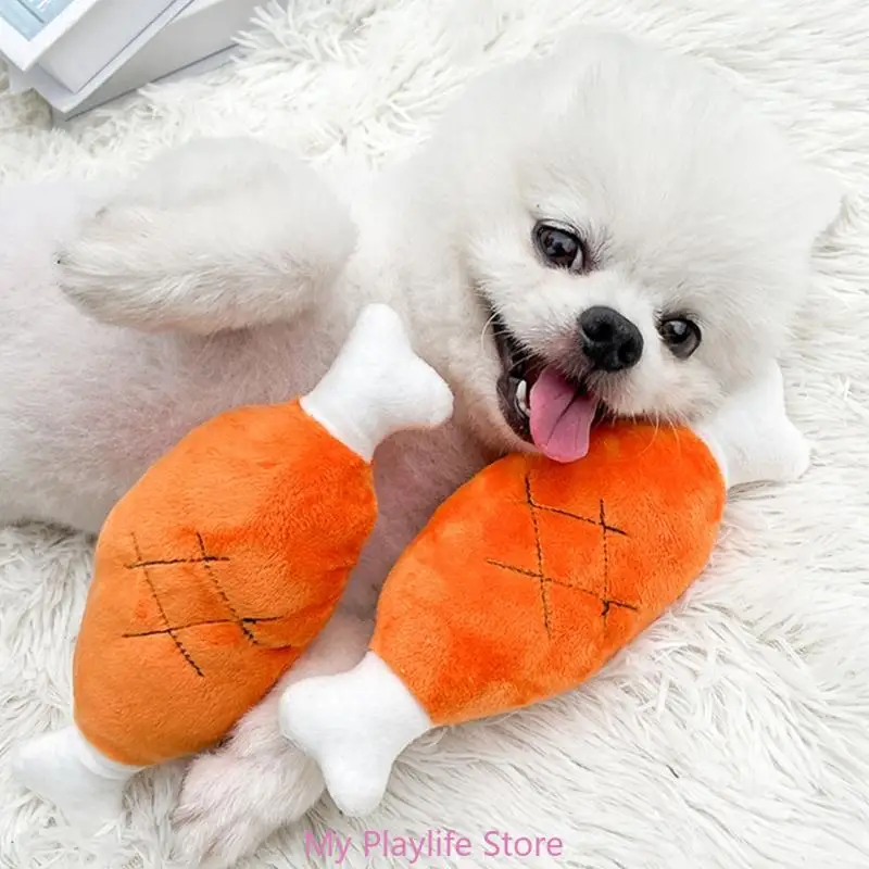 2pcs Dog Chew Toy Chicken Leg/ Carrot for Aggressive Chewers Resistance Teether Toy for Training Cleaning Toy