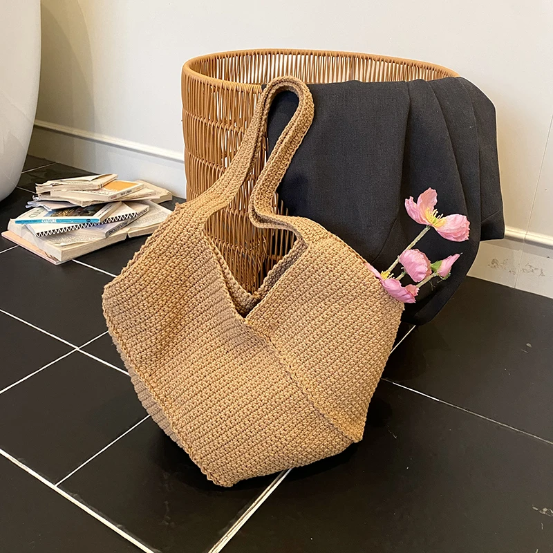 

Bohemian Crochet Tote Bag for Women, Large Capacity Woven Shoulder Bag, Perfect for Beach, Vacation and Summer Outings