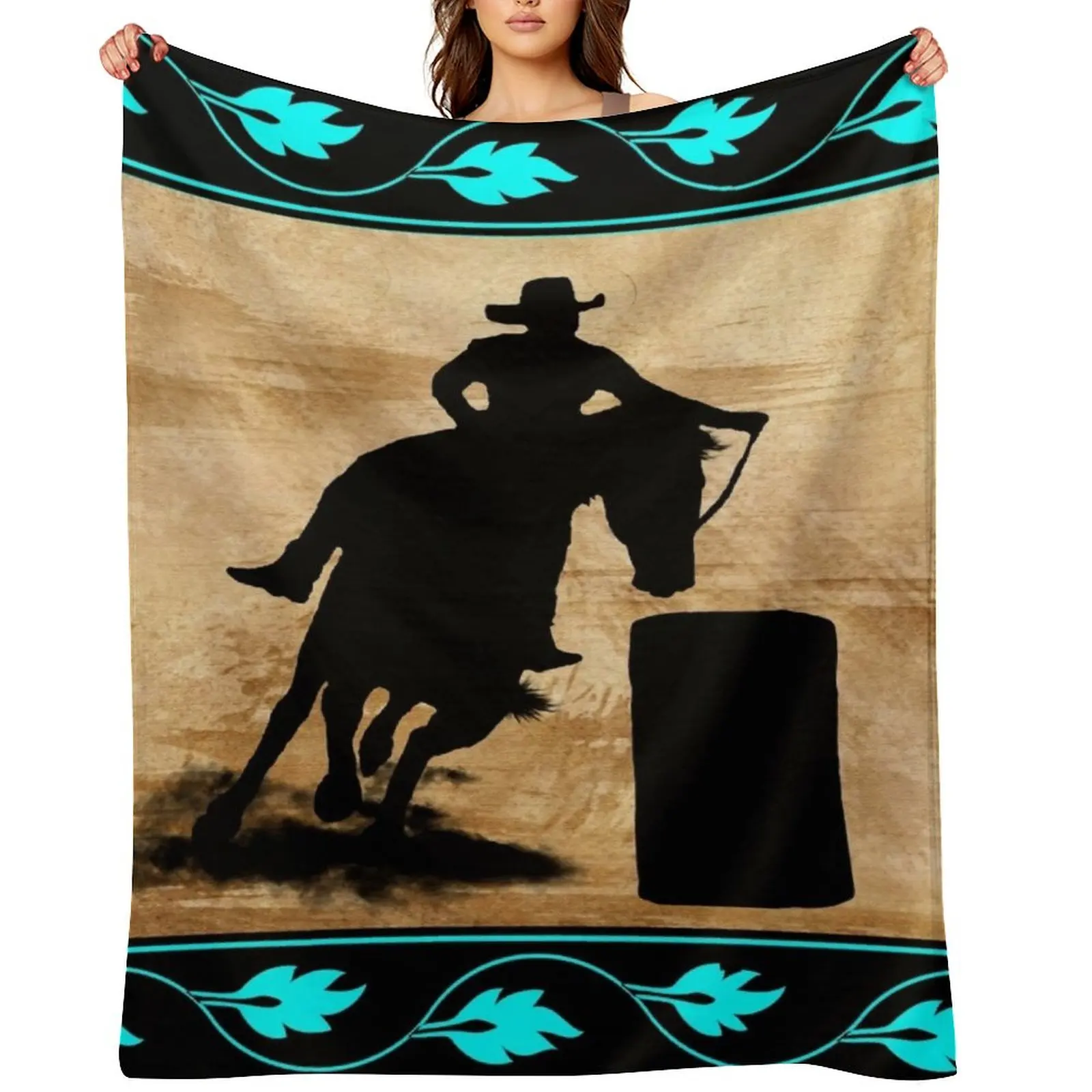

BARREL RACING HORSE, BARREL RACING GIFTS FOR HER Throw Blanket Soft Sleeping Bag Furrys blankets and throws Blankets