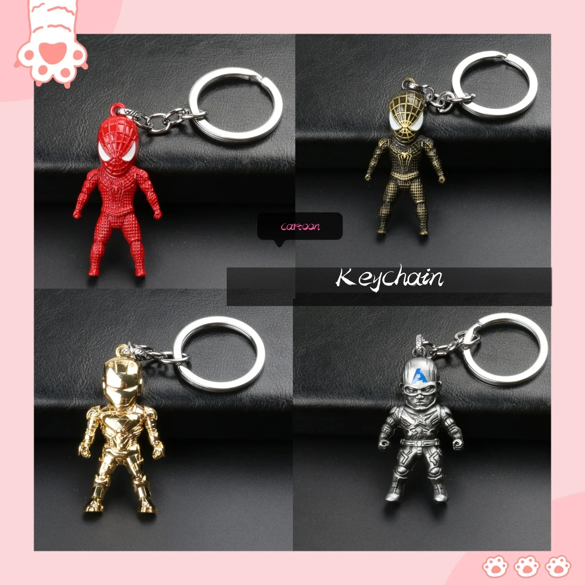 

Marvel Avengers Movie Anime Peripheral Small Gift Metal Keyring Pendant Cartoon Pendant Ornament Key Chain Birthday Gift