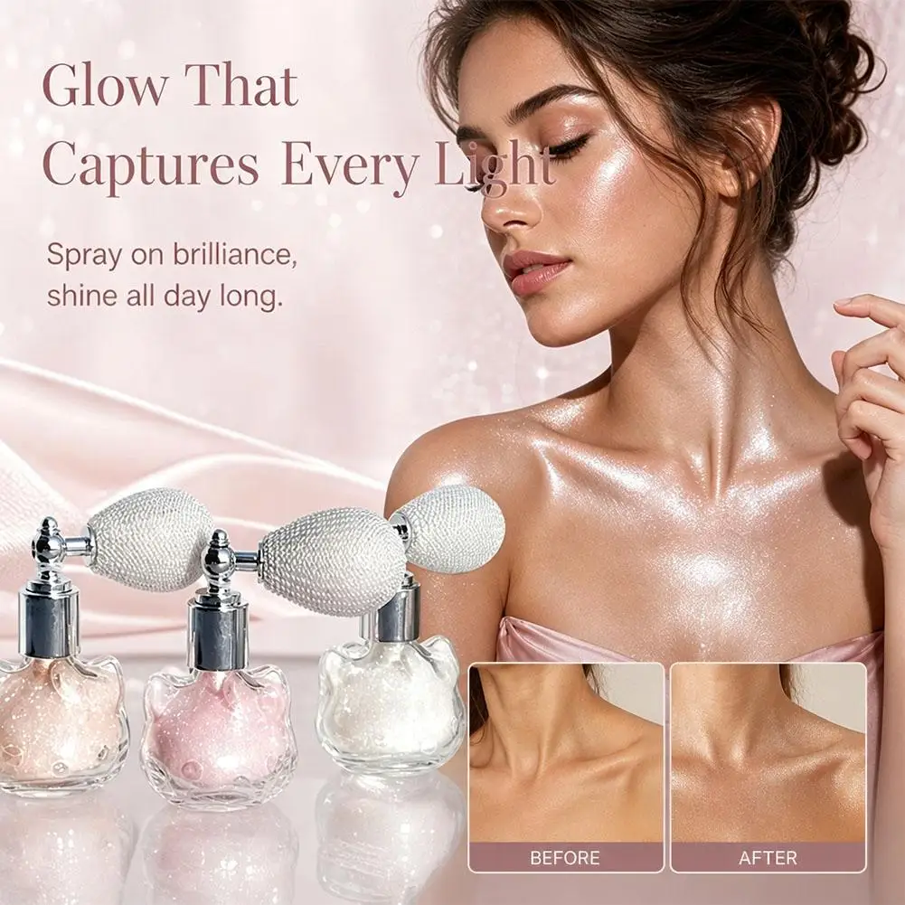 Glänzendes Glitzer-Körperpuder Highlighter Diamant Hochglanz-Glitzer Körperbronzer Highlighter-Puder Gesichtskontur Funkelndes Make-up – Detail 4