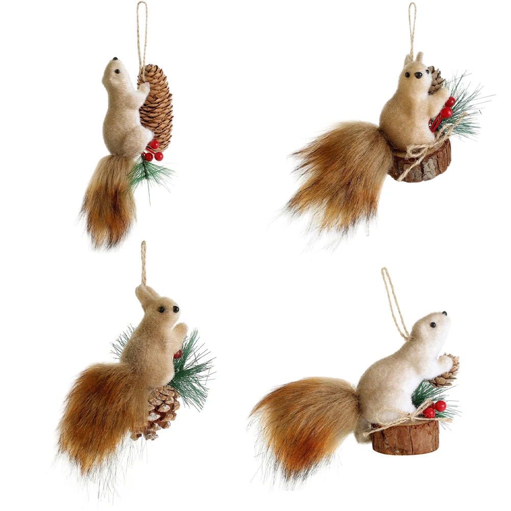 Weihnachten Simulation Eichhörnchen Anhänger Puppe Dekoration Weihnachten Baum Ornamente Hause Handwerk Liefert Weihnachten Dekorationen