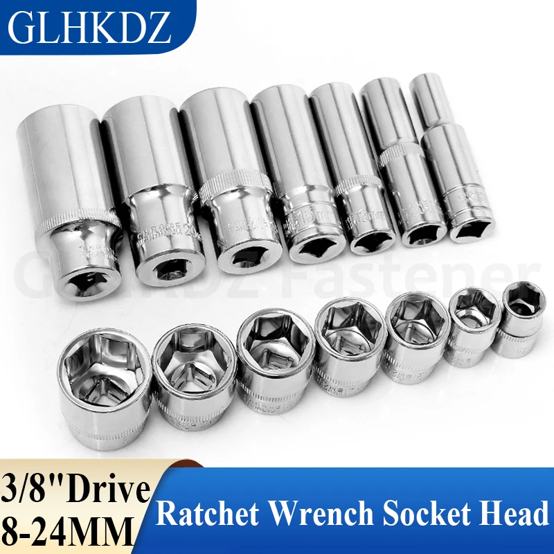 

3/8" Drive Socket 63mm Ratchet Wrench Socket Head 8-24mm Ratchet Wrench Adapter For Auto Repair Tool