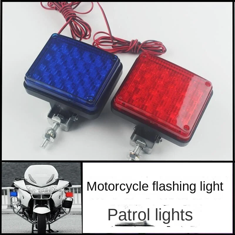 Red/Blue POLICE Motorcycle Truck Led driving flash light Fog light Moto Emergency warning Strobe flasher beacon signal 12V 24V