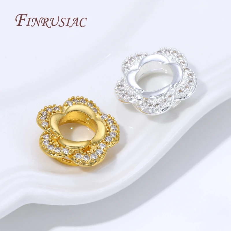2/4/6Pcs 18K Gold Plated Brass Bead Frame,Flowers Bead Frame,Jewelry Making Supplies,DIY Necklaces&Bracelets Accessories image 3