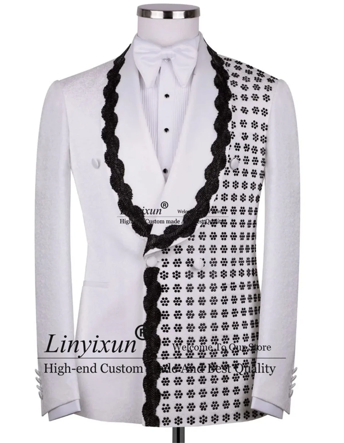 

Sparkly Diamond Crystals Men Suits 2 Pieces Sets Wedding Groom Tuxedo Double Breast Male Blazers Outfit Customized Costume Homme