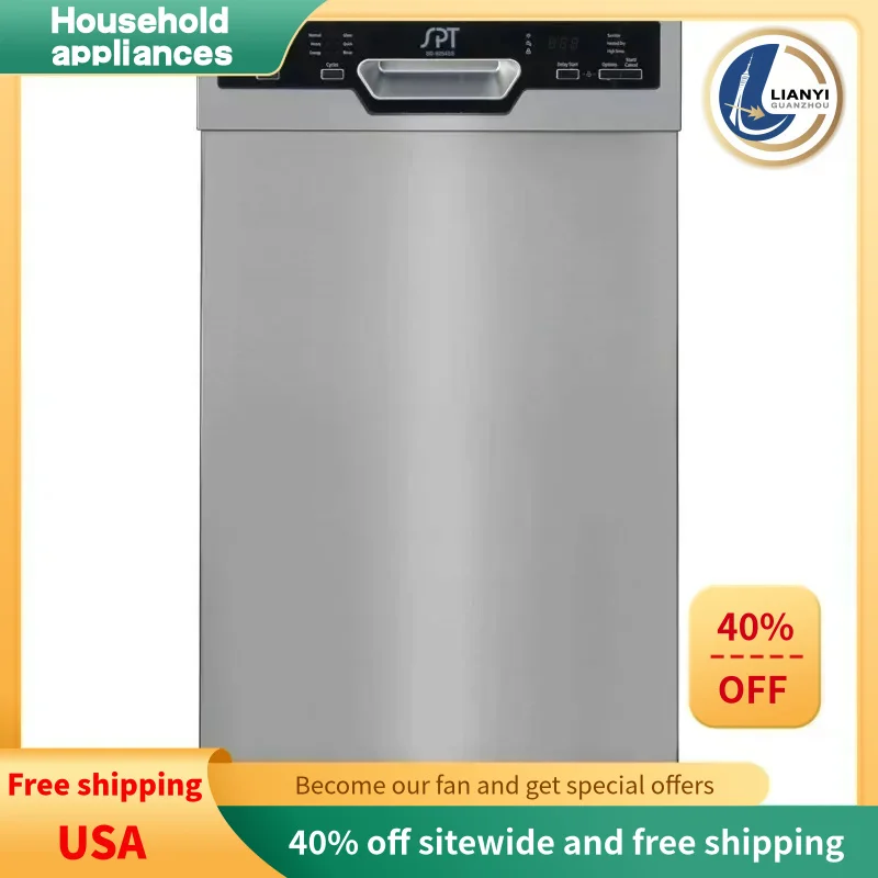 غسالة أطباق KC3BSPT SD-9254SSA مقاس 18 بوصة مدمجة من الفولاذ المقاوم للصدأ مع تجفيف ساخن، ENERGY STAR، 6 برامج غسيل، 8 إعدادات للمكان علي