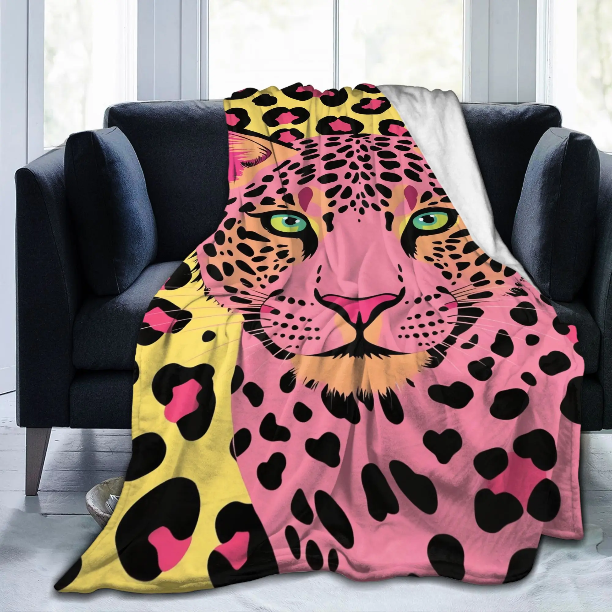 Jaguar Print Plush Blankets Children  Flannel Bedding Throws For Couch Chair Super Soft Design Quality Bedspread Gift