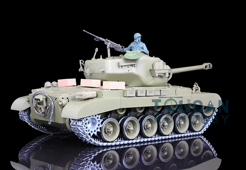 

1/16 Heng Long 7.0 Upgraded Metal M26 Pershing RC Tank Ready to Run Model 3838 W/ 360° Turret Machine Gun Infrared TH17308