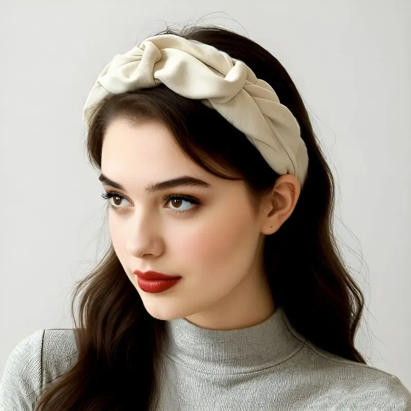 9 Colors Braided Twist Headband for Women, Elegant Solid Color Non-slip Hairband, Fashion Hair Accessories for Daily Wear