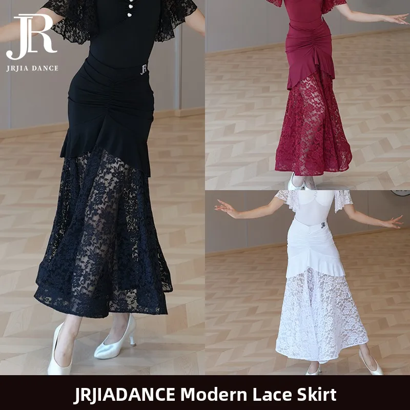 modern-dance-practice-half-skirt-women's-fishbone-large-swing-skirt-lace-trimmed-social-dance-costume-junior-jiadance