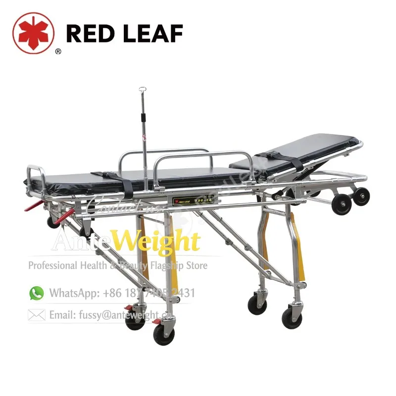 Manual Aluminum Alloy Ambulance Collapsible Stretcher Emergency Patient Transfer 181KG Load Capacity