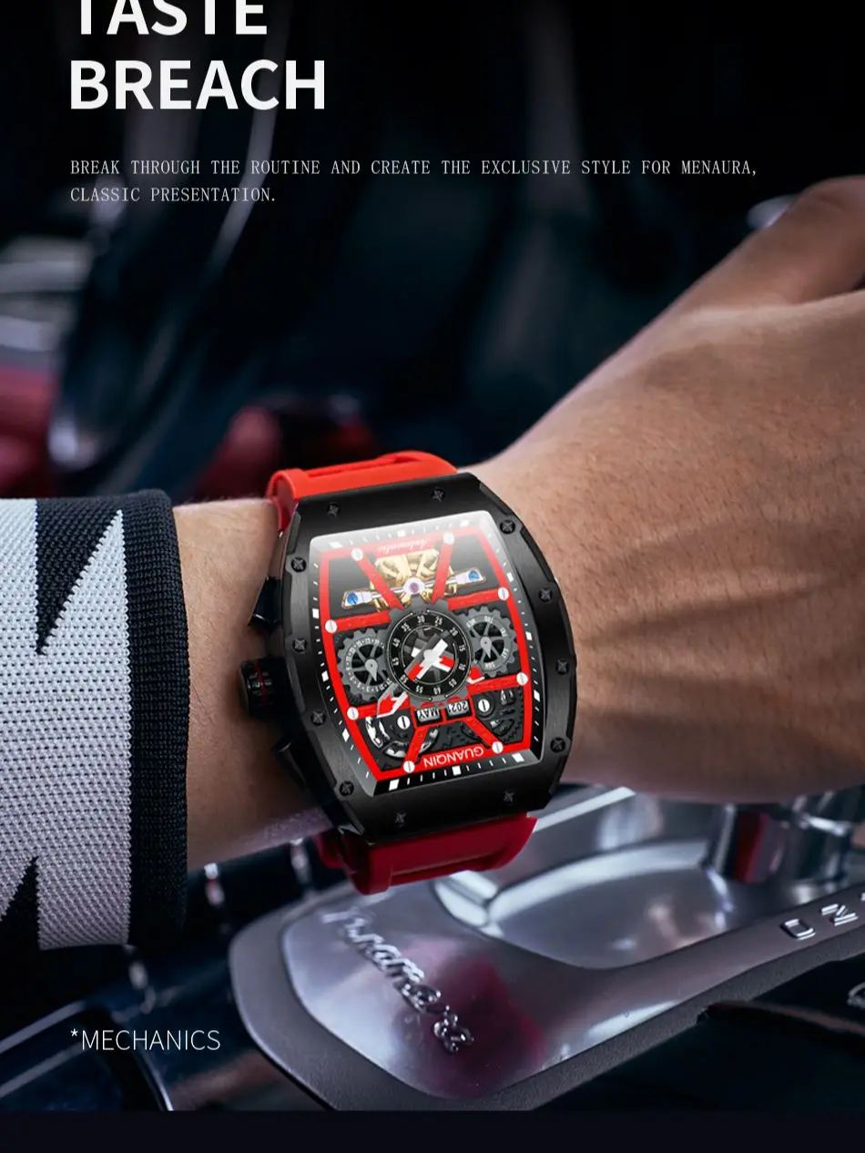 G02 nuovo orologio meccanico scheletro da uomo di marca di lusso in acciaio inossidabile Tourbillon orologi automatici orologio subacqueo di alta qualità Dropship